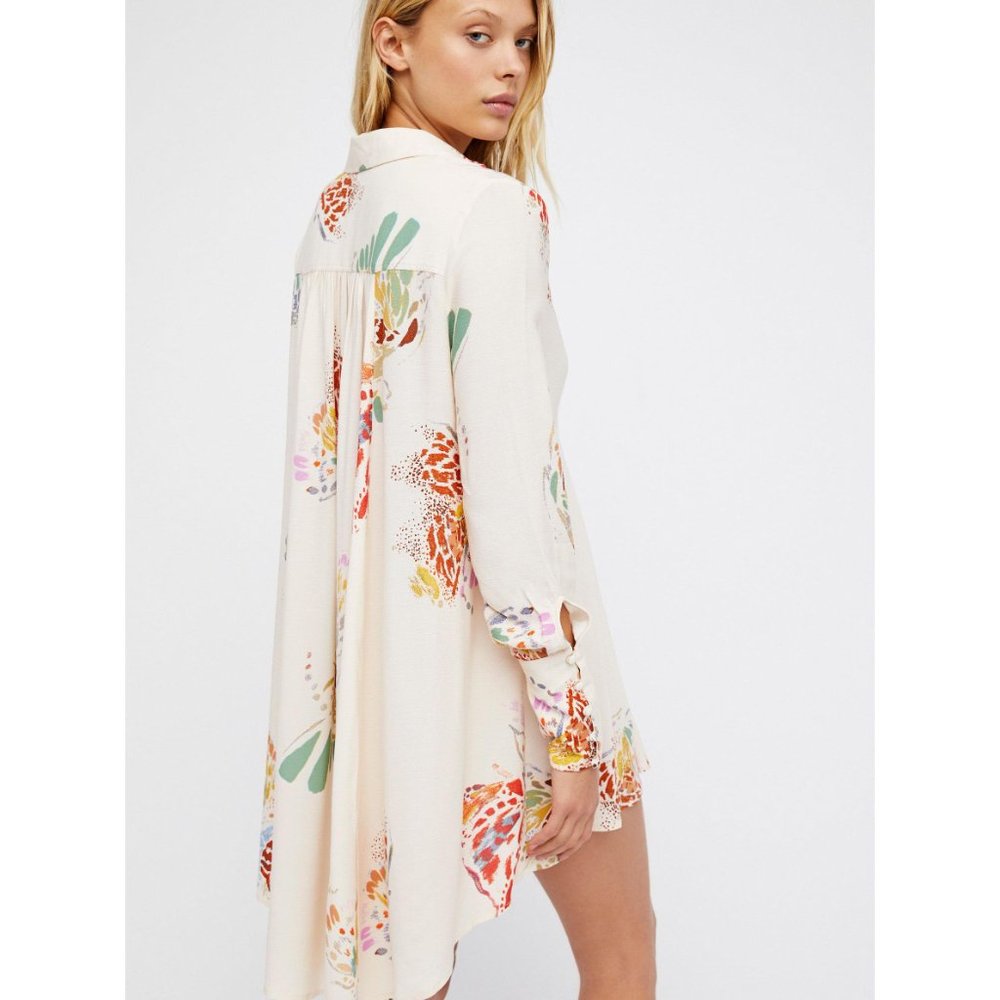 FREE PEOPLE Ivory Field of Butterflies Tunic. sz XS - Picture 2 of 16